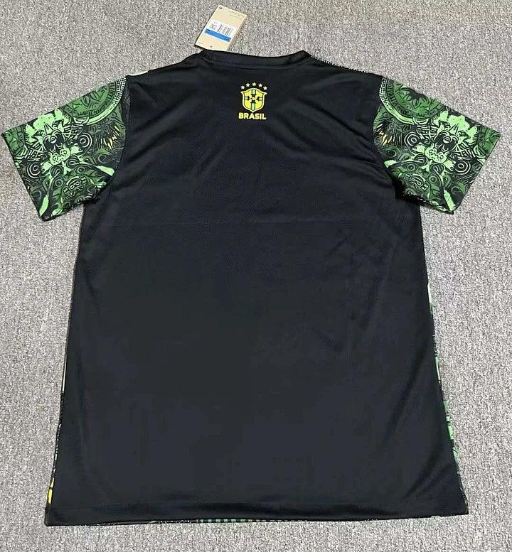2025 Brazil Special Edition Jesus Black Green Football Shirt