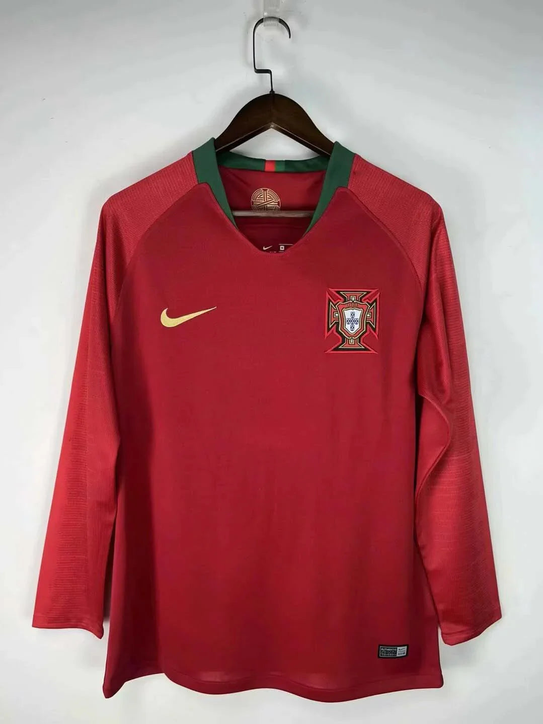 2018 Retro Long Sleeve Portugal Home Football Shirt