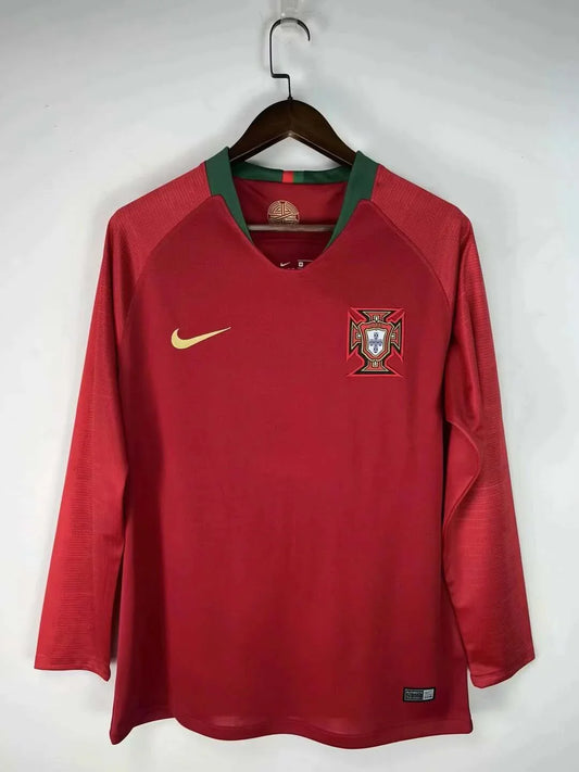 2018 Retro Long Sleeve Portugal Home Football Shirt
