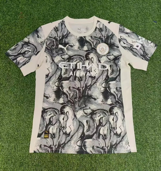 2025/2026 Manchester City Year of The Horse Special Edition Grey Football Shirt