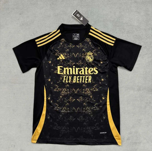 2024/2025 Real Madrid Special Edition Black Gold Football Shirt