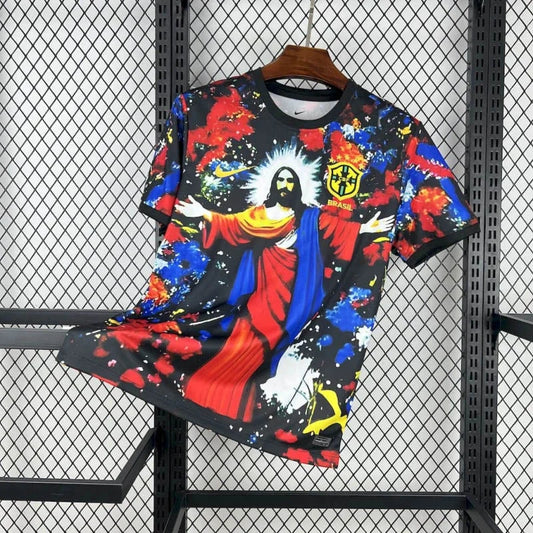 2024 Brazil Jesus Special Edition Colorful Football Shirt