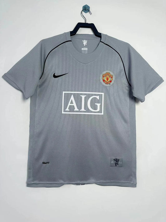 2007/2008 Retro Manchester United Goalkeeper Grey Football Shirt